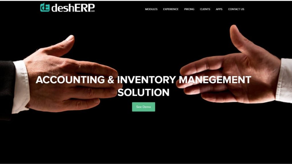 DeshERP Homepage Screenshot