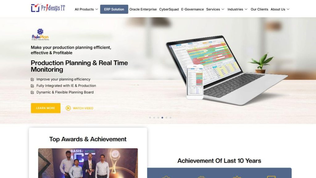 PridesysIT Homepage Screenshot