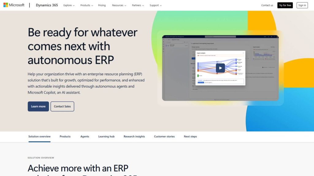 Microsoft Dynamics 365 ERP Screenshot