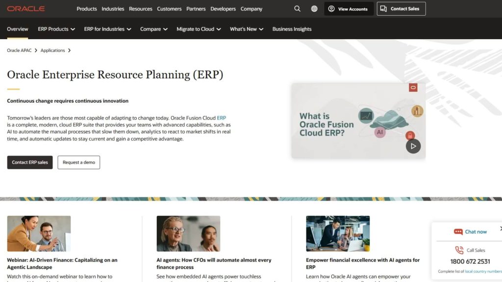 Oracle ERP Screenshot